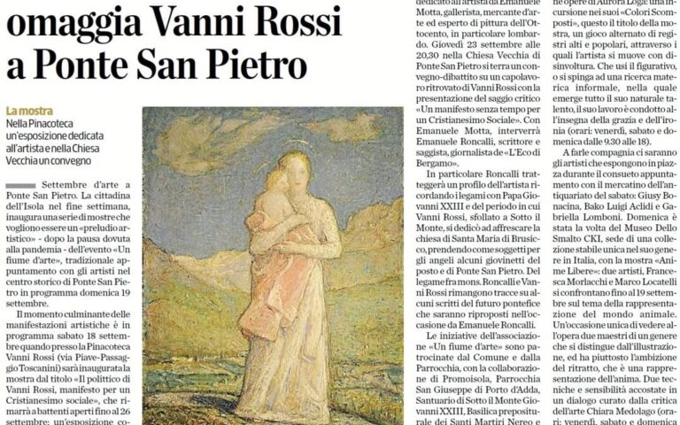 Un fiume d’arte omaggia Vanni Rossi a Ponte San Pietro