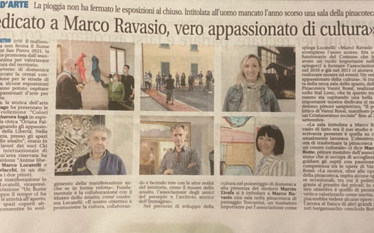 Dedicata una sala della pinacoteca a Marco Ravasio