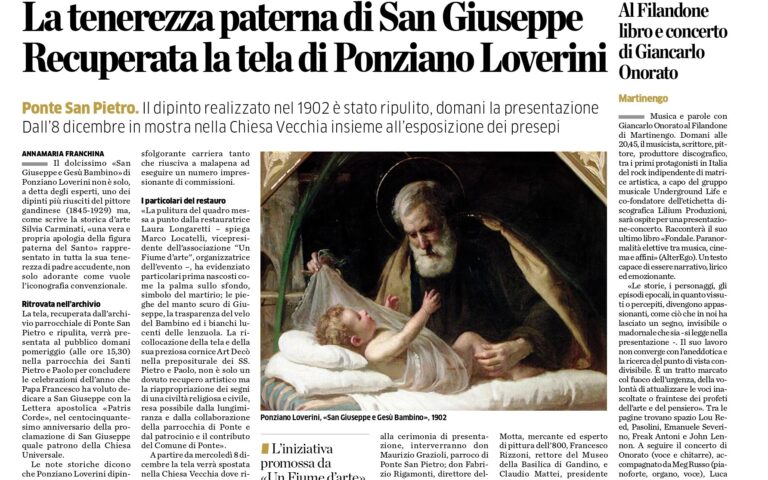 Recuperato il San Giuseppe di Ponziano Loverini