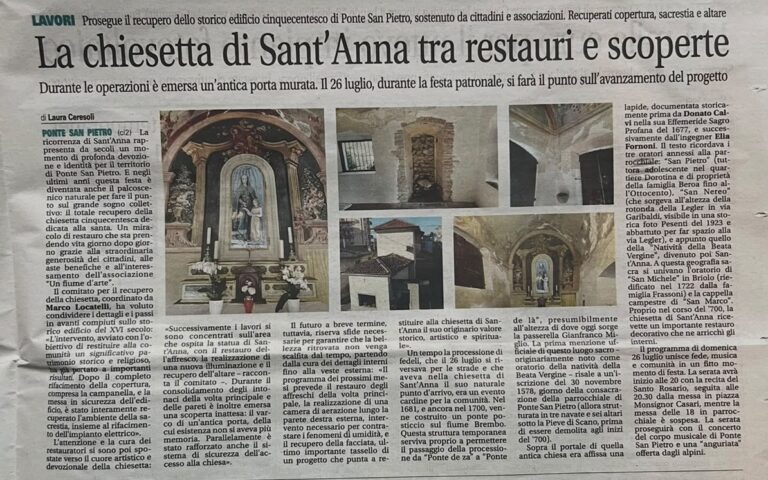 Lavori nella chiesetta di Sant’Anna